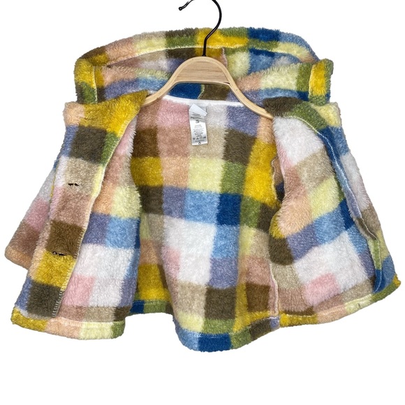Little Me Plaid Fleece Hooded Cardigan - Picture 3 of 6